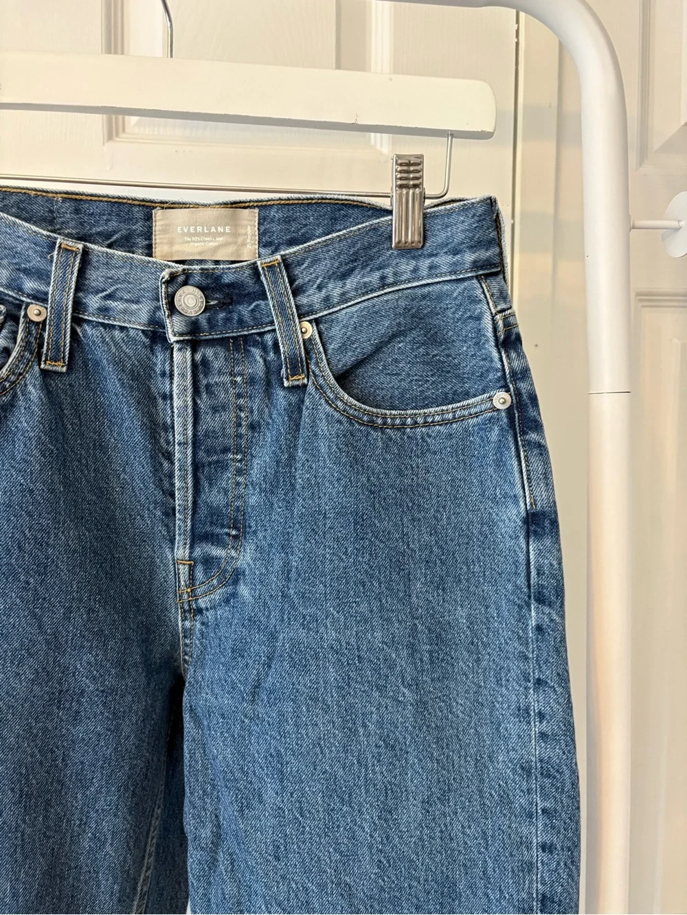 Everlane Highrise Blue The 90s Cheeky Jeans Size 25 Organic Cotton - Picture 5 of 13